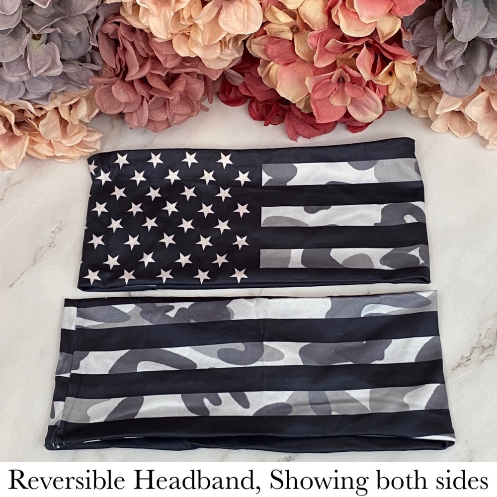 3/$28 Boho Patriotic Stretchy Wide Fabric Headband - Picture 5 of 16